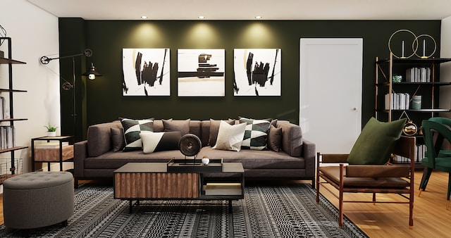 a photo of a modern design living room
