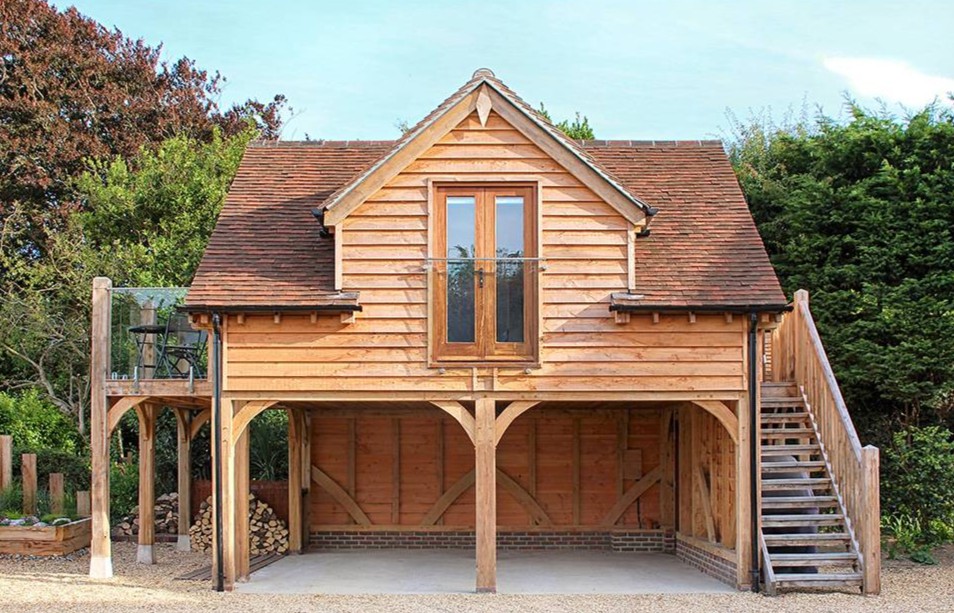 wooden built room above garage