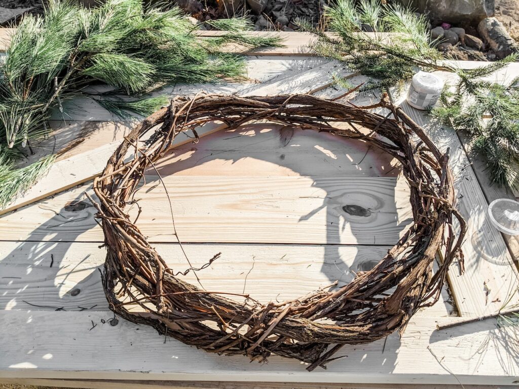 a simple branch wreath
