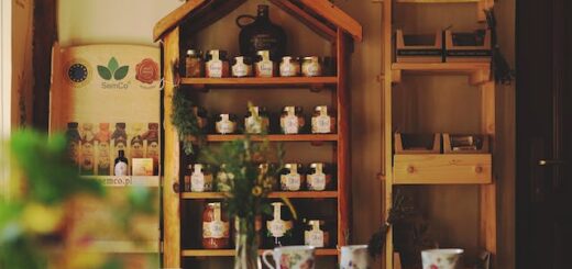 Store with retro and rustic details as an example of cottagecore decor elements