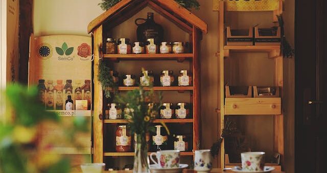 Store with retro and rustic details as an example of cottagecore decor elements