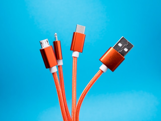 orange charging cables